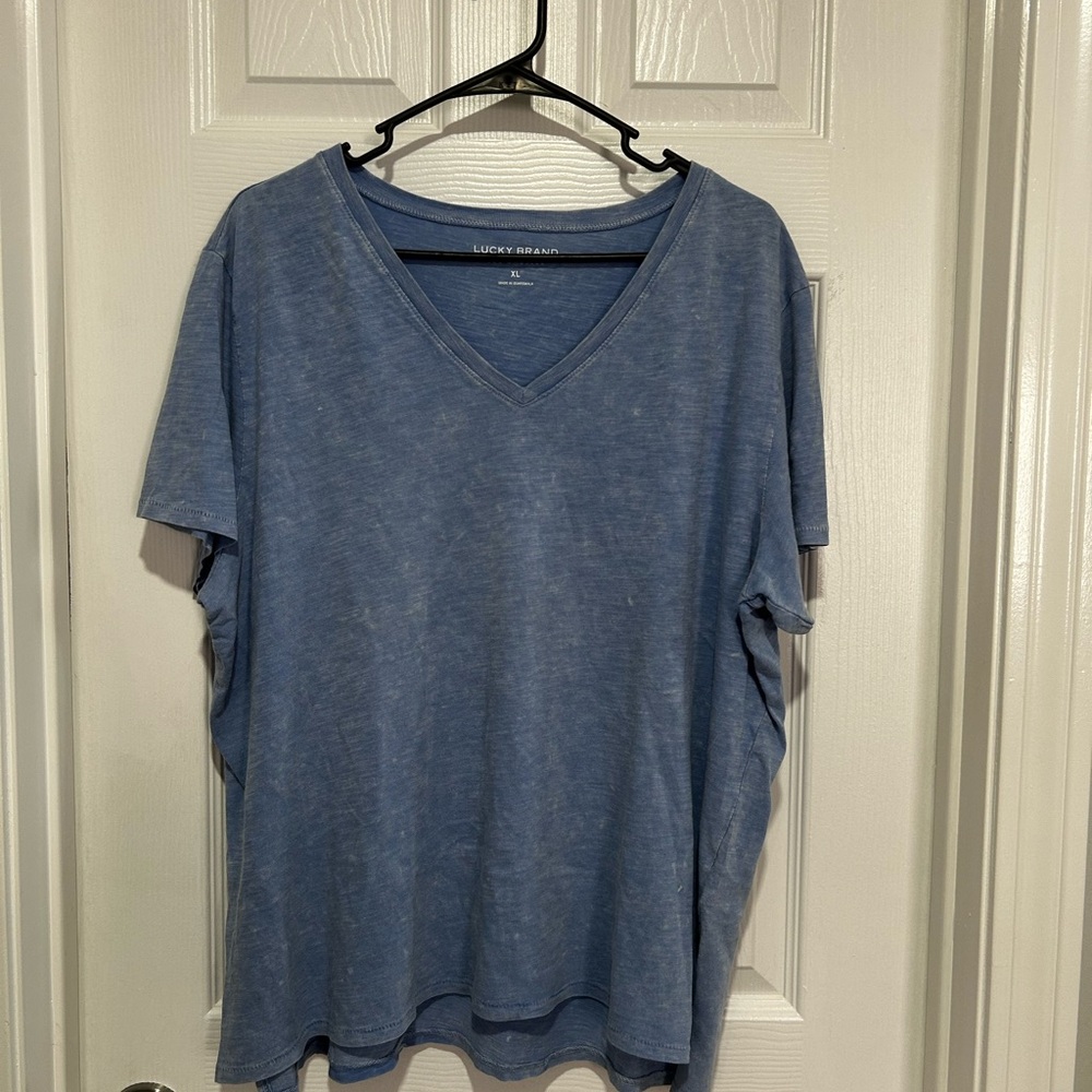 Lucky Brand Light Blue V-Neck Tee